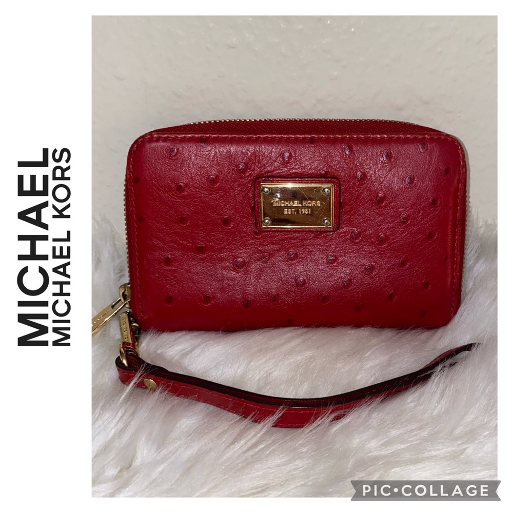 Michael Kors ostrich genuine leather wallet